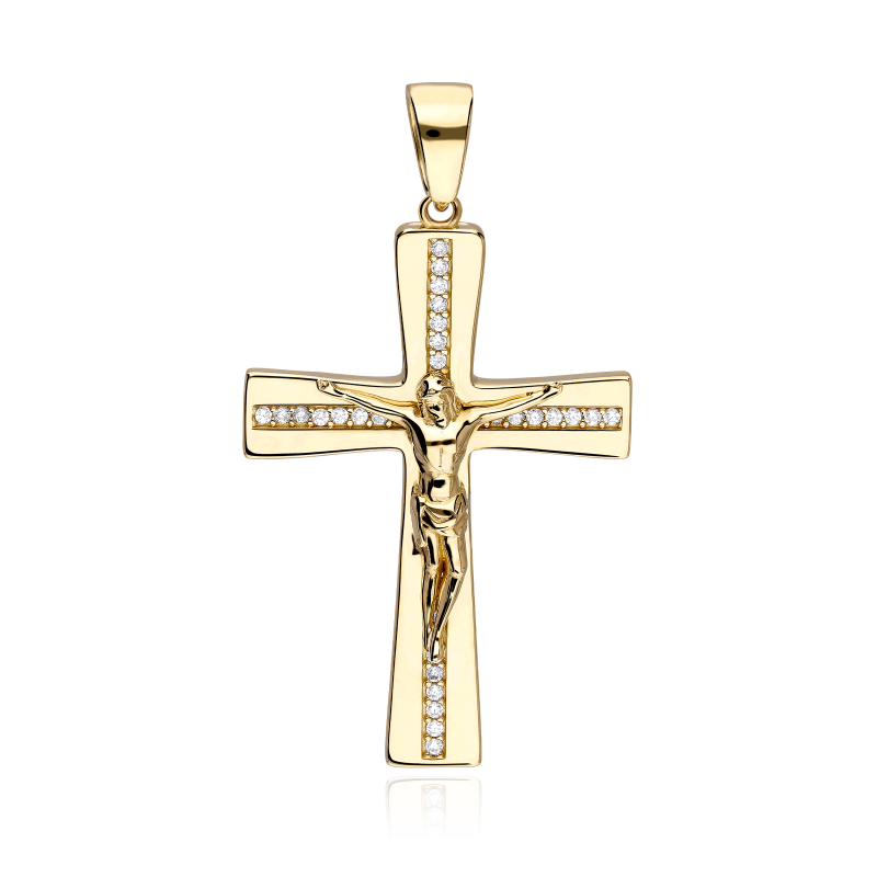 Colgante Cruz Oro 18k y circonitas "Neymar"