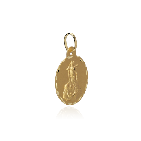 Escapulario Oro 18k 18mm "Virgen de las Angustias y Jesús"