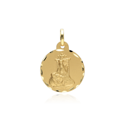 Escapulario Oro 18k 18mm "Virgen de las Angustias y Jesús"