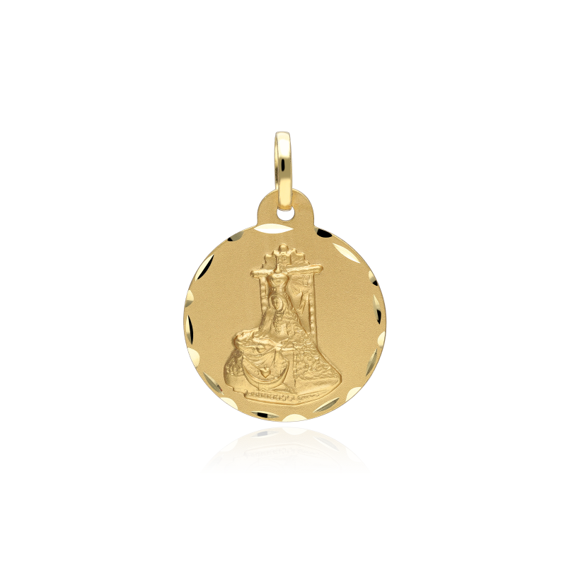 Escapulario Oro 18k 18mm "Virgen de las Angustias y Jesús"