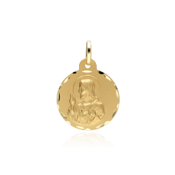 Medalla Escapulario Oro 18k dos relieves "18mm"