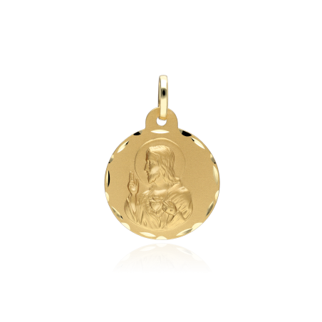 Escapulario Oro 18k 18mm "Virgen de las Angustias y Jesús"