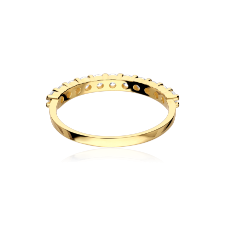 Anillo "Havanna" Oro Amarillo 18k y circonitas 2mm