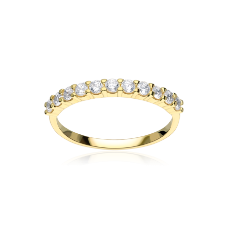 Anillo "Havanna" Oro Amarillo 18k y circonitas 2mm