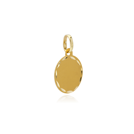 Medalla Oro 18k Tallada 14mm "Maison"