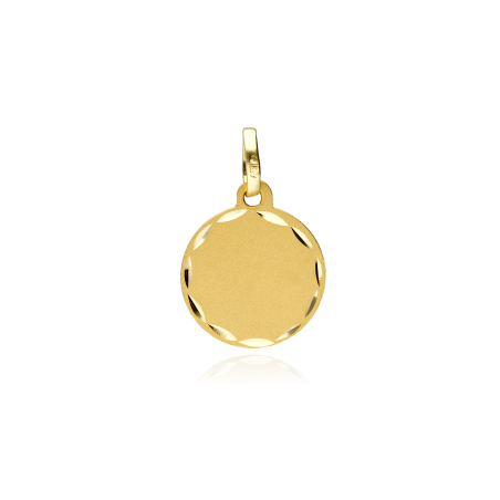 Medalla Oro 18k Tallada 14mm "Maison"