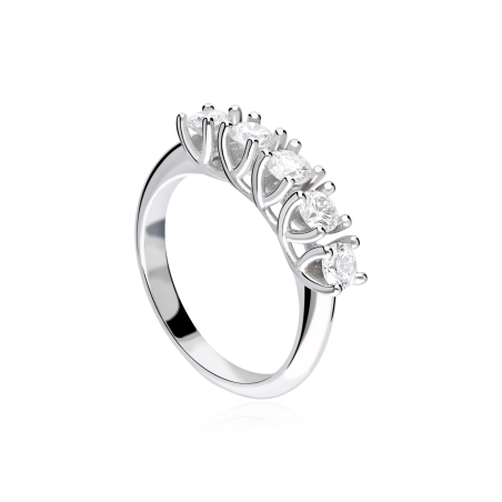 Anillo "Civitavecchia" Oro Blanco 18k y Diamantes 1.00 cts