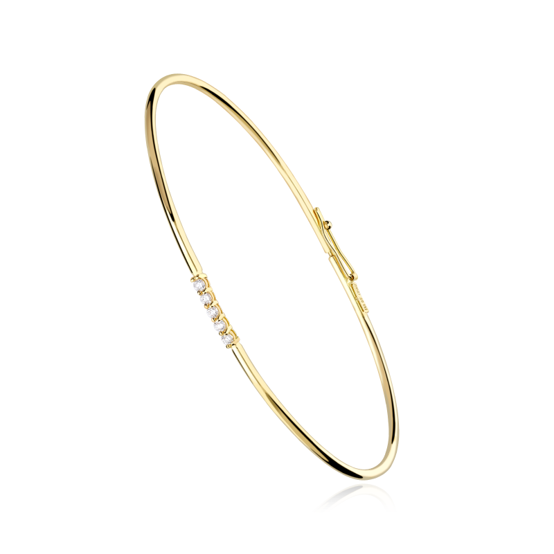 Pulsera rígida Oro 18k y Diamantes "Sofía"