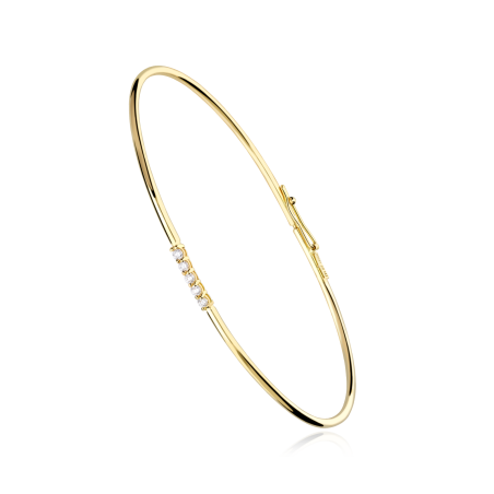 Pulsera rígida Oro 18k y Diamantes "Sofía"