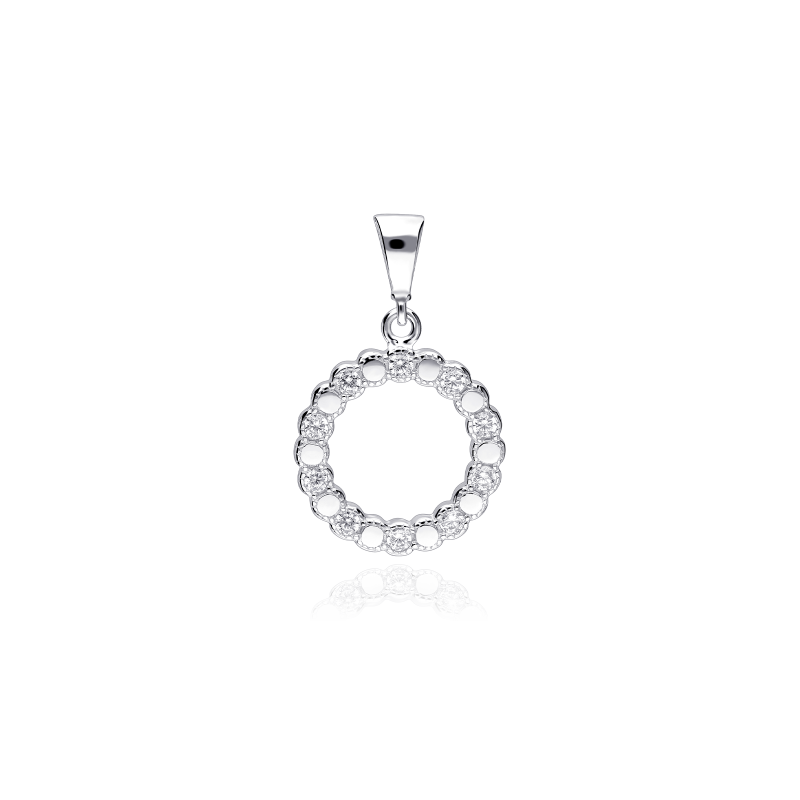 Colgante Oro Blanco 18k y circonitas "Arwen"