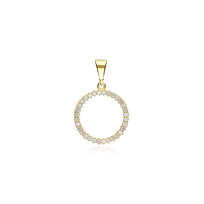 Colgante Círculo Oro 18k y circonitas "Viviana"