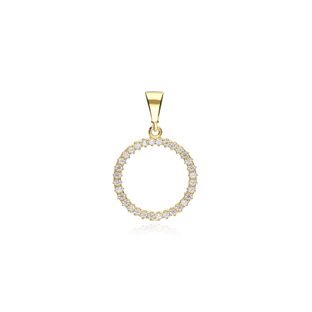 Colgante Círculo Oro 18k y circonitas "Viviana"