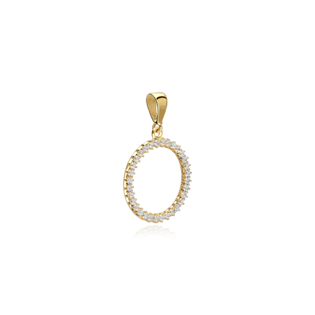Colgante Círculo Oro 18k y circonitas "Viviana"