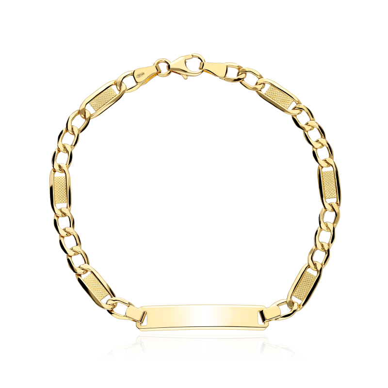 Esclava Oro 18k eslabón tallado 3x1"Saus"