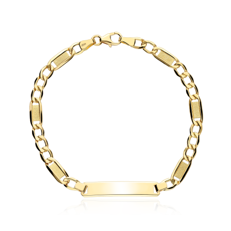 Esclava Oro 18k eslabón tallado 3x1"Saus"