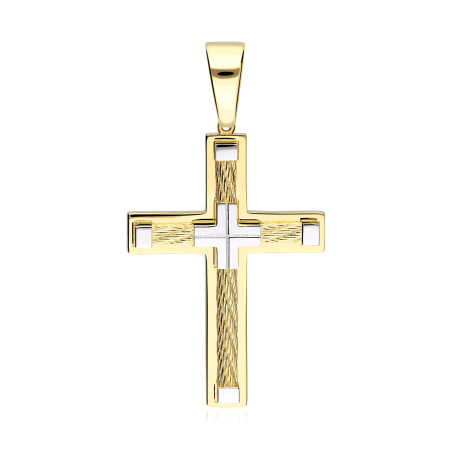 Colgante Cruz Oro bicolor 18k "Eitan"
