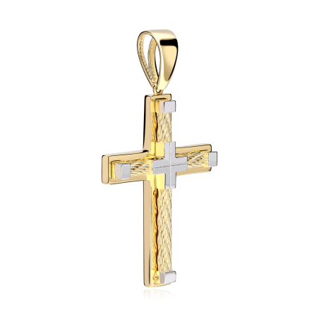 Colgante Cruz Oro bicolor 18k "Eitan"