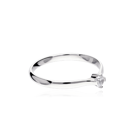 Anillo Oro blanco 18k y circonita "Selma"