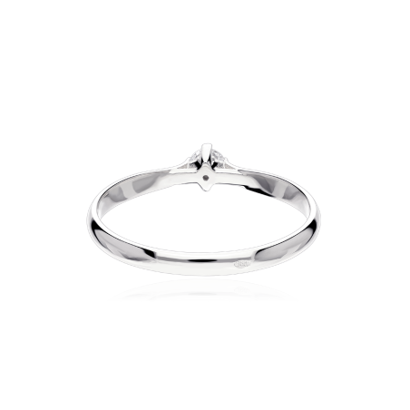 Anillo Oro blanco 18k y circonita "Selma"