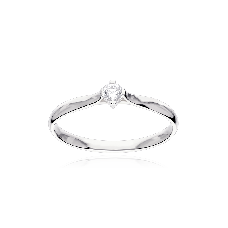 Anillo Oro blanco 18k y circonita "Selma"