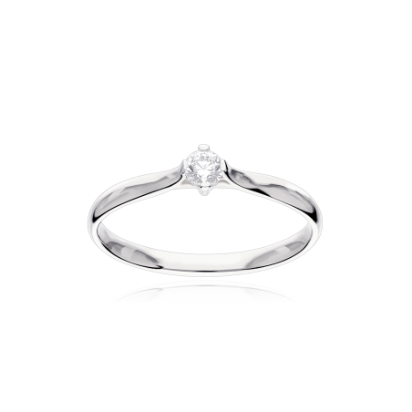 Anillo Oro blanco 18k y circonita "Selma"