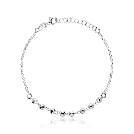 Pulsera plata de ley bolitas "Disco"