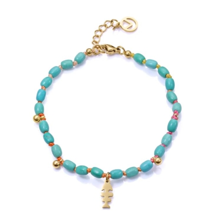 Pulsera Viceroy acero dorado ip mujer turquesa 14168P01014
