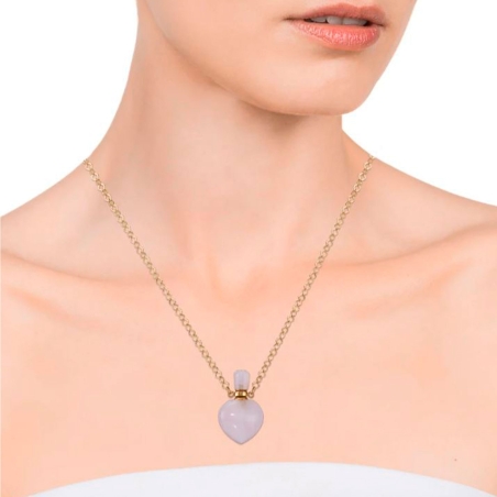 Collar Viceroy Acero tipo perfumero cuarzo rosa 14046C01017