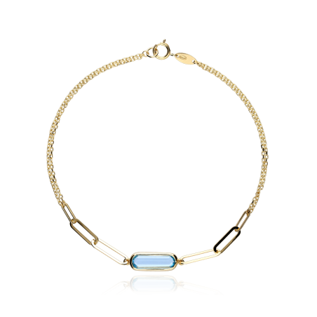 Pulsera Oro 18k Piedra Azul "Blau"