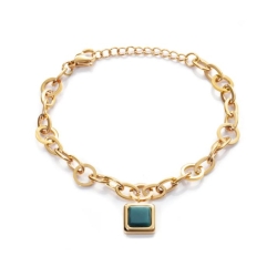 Pulsera Viceroy Chic acero dorado piedra verde 75148P01012