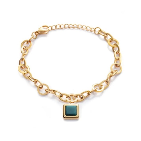 Pulsera Viceroy Chic acero dorado piedra verde 75148P01012