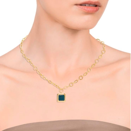 Collar Viceroy Acero dorado ip piedra verde 75148C01012