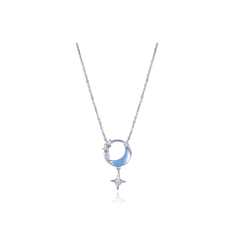 Collar Viceroy  plata con luna y circonitas 13225C000-30