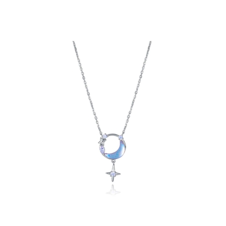 Collar Viceroy  plata con luna y circonitas 13225C000-30