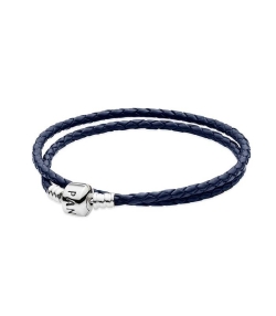 Pulsera Cuero Azul Oscuro 590705CDB-D