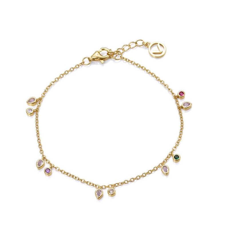Pulsera Viceroy plata de ley baño oro con circonitas de color 9122P100-39