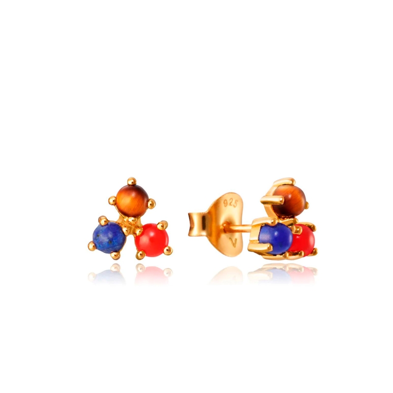 Pendientes Viceroy plata bañada oro con piedras multicolor 4073E100-49