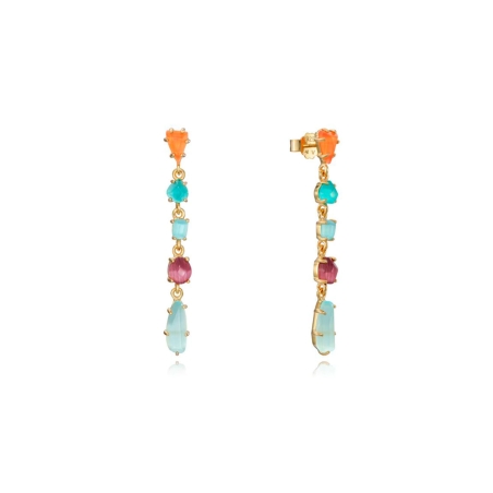 Pendientes Viceroy plata bañada oro con piedras multicolor 3050E000-40