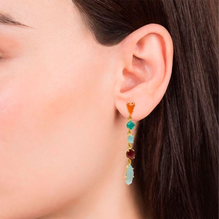 Pendientes Viceroy plata bañada oro con piedras multicolor 3050E000-40
