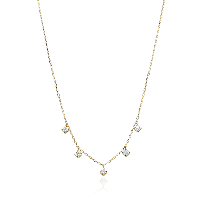 Gargantilla Oro 18k y circonitas "Gilda"