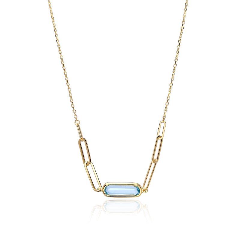 Gargantilla Oro 18k Piedra Azul "Blau"