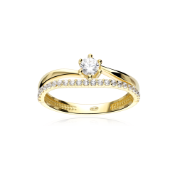 Anillo Oro 18k y Circonitas  Doppio 