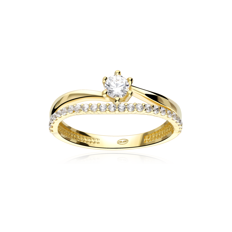 Anillo Oro 18k y Circonitas "Doppio"