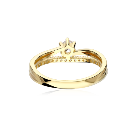 Anillo Oro 18k y Circonitas "Doppio"
