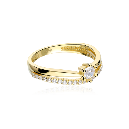 Anillo Oro 18k y Circonitas "Doppio"