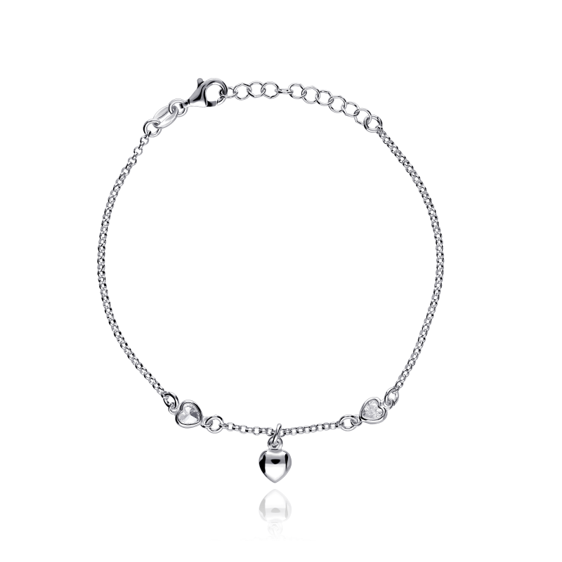 Pulsera Plata primera ley y circonitas "Romance"