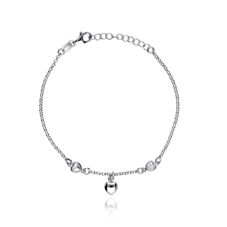 Pulsera Plata primera ley y circonitas "Romance"