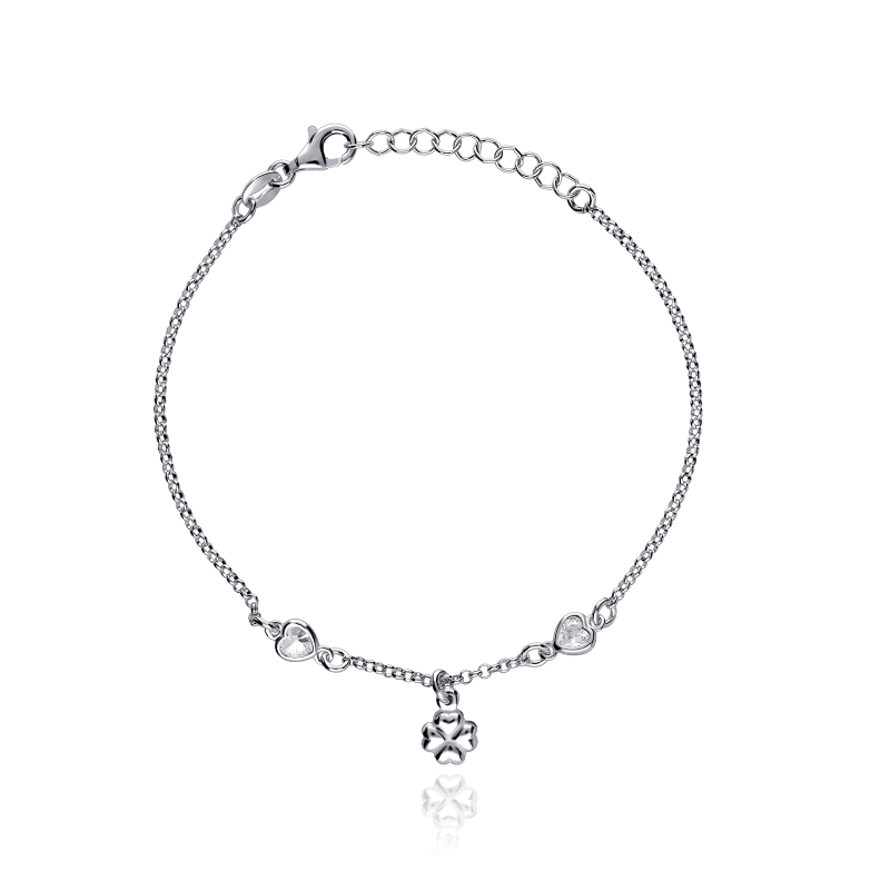 Pulsera Plata primera ley y circonitas "Fortuna"