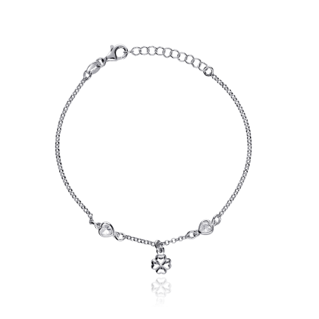 Pulsera Plata primera ley y circonitas "Fortuna"