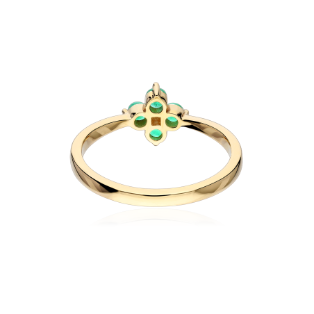 Anillo Oro 18k, esmeraldas y diamantes 0.01cts "Spring"